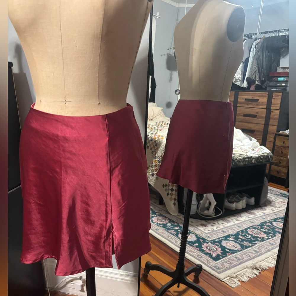 Lulu's Flirty Days Magenta Satin Mini Skirt